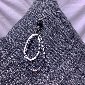 Silver Tone Beaded Pendant Necklace